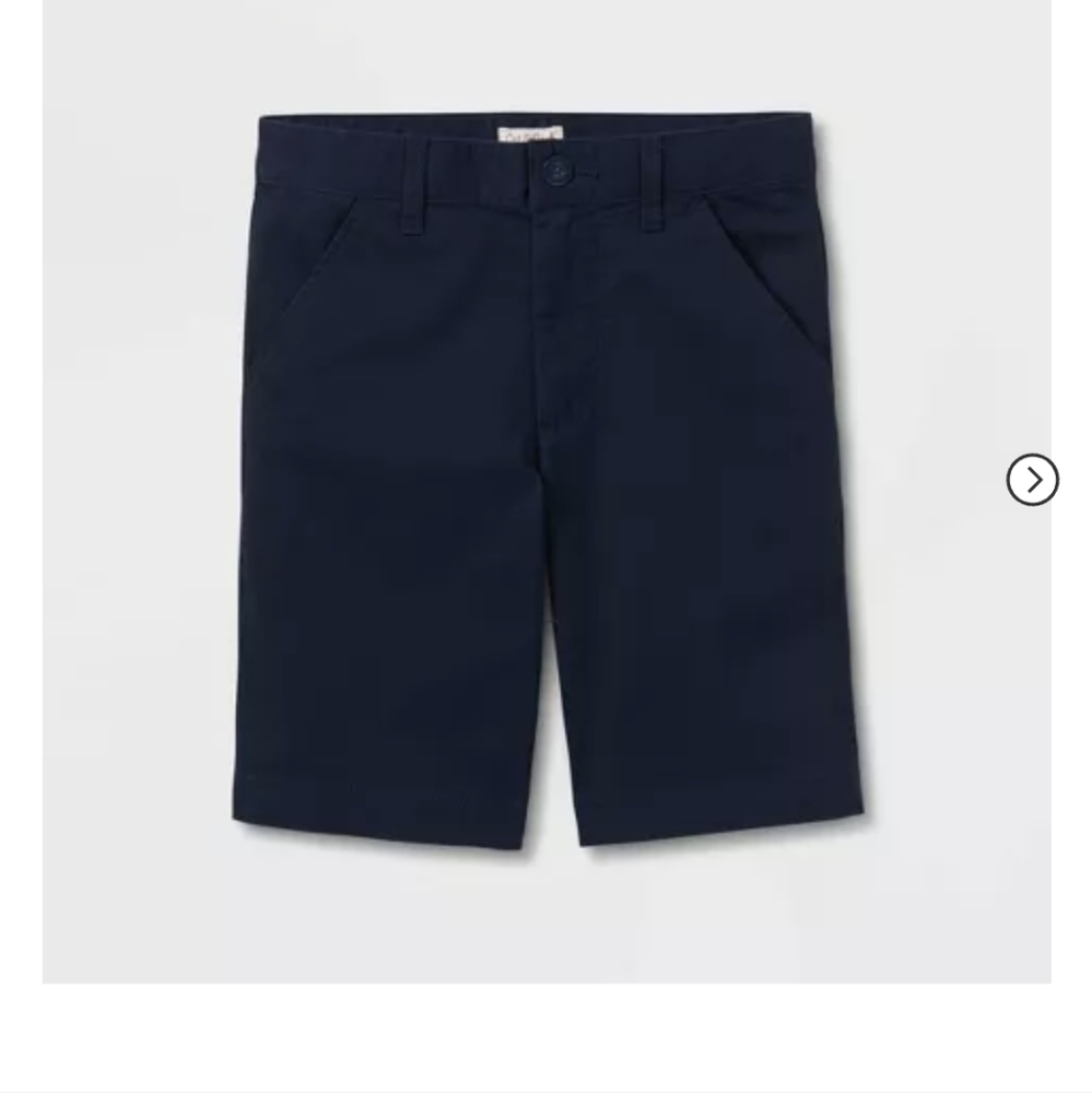 🆕 Cat & Jack Boys Twill School Uniform Flat Front Shorts 14 Navy NWT